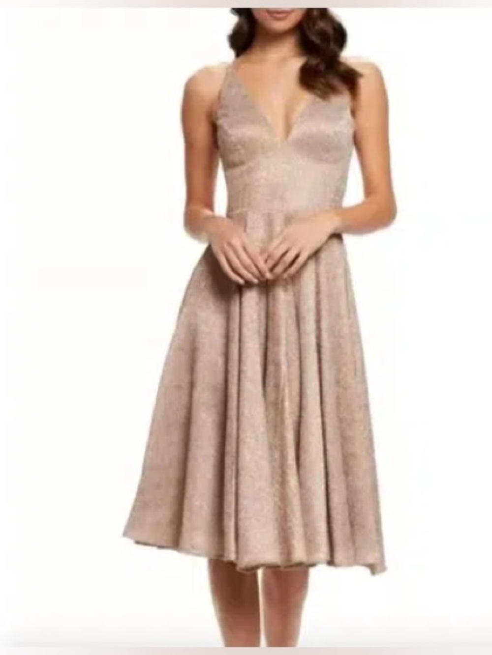 Dress the Population Delilah Midi Dress in Rose Gold size XL